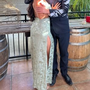 Aviana Satin Floral Maxi in Green